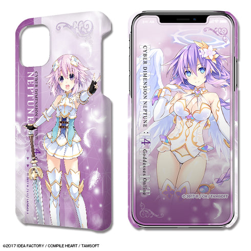 『四女神オンライン CYBER DIMENSION NEPTUNE』デザジャケット iPhone 11ケース&保護シート デザイン01(ネプテューヌ)